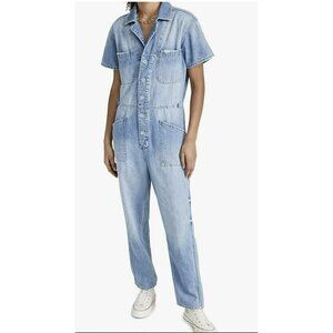 Pistola Denim Jumpsuit Grover Short Sleeve Jean One Piece Size Large NWT